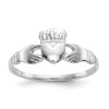 Finest Gold 6 mm 14K White Gold Ladies Claddagh Ring, Size 6