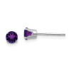 Finest Gold 4 mm 14K White Gold Amethyst Stud Earrings, Pair