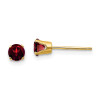 Finest Gold 4 mm 14K Yellow Gold Round January Garnet Post Earrings, Pair