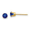 Finest Gold 4 mm 14K Yellow Gold September Sapphire Post Earrings, Pair
