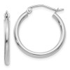 Finest Gold 2 x 20 mm 14K White Gold Round Hoop Earrings, Pair