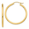 Finest Gold 2 x 30 mm 14K Yellow Gold Lightweight Tube Hoop Earrings, Pair