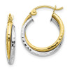 Finest Gold 17 x 19 mm 10K Two-Tone Textured Twist Hoop Earrings, Pair