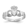 Finest Gold 6 mm 14K White Gold Ladies Claddagh Ring, Size 6.5