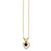 Finest Gold 3 mm 14K Yellow Gold Madi K Garnet Heart Birthstone Necklace