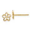 Finest Gold 7 mm 14K Yellow Gold Plumeria Post Earrings, Pair