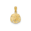 Finest Gold 14K Yellow Gold Polished Textured Sand Dollar Pendant