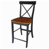 International Concepts X-back Counterheight Stool - 24 SH Black / Cherry