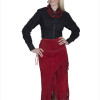 Scully Womens Leather Skirt - Red Boar Suede- Large