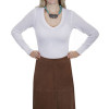 Scully Lamb Suede Fringed Skirt Cinnamon - 2XL