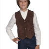 Scully Leather Kids Vest - Espresso Boar Suede- Small