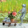 SPI Home San Pacific Frog Family with Wagon Planter