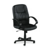 Lorell Managerial Mid-Back Chair- 28in.x28in.x41in. to 45-.50in.- Black Lthr
