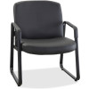 Lorell 35 x 26.5 x 27.3 in. Leather Guest Chair Big & Tall - Black