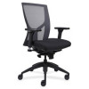 Lorell High-Back Mesh Chairs with Fabric Seat - Black