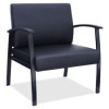 Lorell Big & Tall Black Leather Guest Chair, Black