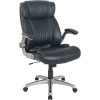 Lorell Soho Flip Armrest High-Back Leather Chair Black