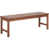 Walker Edison Furniture 53 in. Modern Patio Dining Bench, Brown
