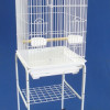 YML 5984-4814WHT Open Top Small Parrot Cage with Stand in White