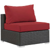 Modway Furniture 15.5 x 31.5 x 31.5 in. Sojour Outdoor Pati Fabri Sunbrella Armless - Canvas & Red