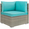 Modway Furniture Repose Outdoor Patio Corner - Light Gray Turquoise 34 x 30 x 30 in.