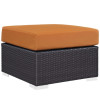 East End Imports Convene Outdoor Patio Fabric Ottoman- Espresso Orange
