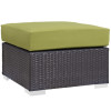 East End Imports Convene Outdoor Patio Fabric Ottoman- Espresso Peridot