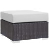 East End Imports Convene Outdoor Patio Fabric Ottoman- Espresso White