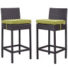 Modway Lift Outdoor Patio Bar Stool Espresso & Peridot - Set of 2