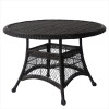 Jeco Black Wicker 44 In. Round Dining Table