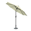 Jeco 9 ft. Aluminum Umbrella with Crank & Solar Guide Tubes - Black Pole & Tan Fabric
