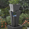 Jeco Raining Water Fountain With Planter With Led Light
