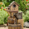 Jeco Bird House Outdoor Water Fountain Without Light