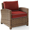 Crosley Bradenton Outdoor Wicker Arm Chair Sangria