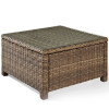 Crosley Bradenton Outdoor Wicker Sectional Glass Top Coffee Table