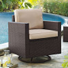 Crosley Palm Harbor Outdoor Wicker Swivel Rocker Chair with Sand Cushions