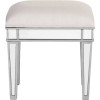 Elegant Decor Chamberlan Dressing Stool Silver paint - 18 x 18 x 14 in.