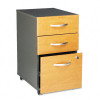 Series C 3-Drawer Mobile Pedestal File- 28-1/8 High- Graphite GY/Medium Cherry