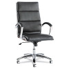Neratoli High-Back Swivel-Tilt Chair Black Soft-Touch Leather Chrome Frame
