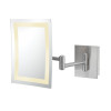 Aptations Single-Sided LED Square Freestanding Mirror - Rechargeable Polished Nickel