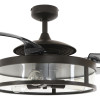 Fanaway Classic Antique Black and Smoke Retractable 4-blade 48-inch 3-light AC Ceiling Fan