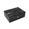 Bey-Berk International Lacquered Ebony Wood Jewelry Box with Valet Tray Key Lock