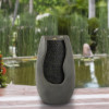 Pure Garden 14 in. 2 gal Modern Decorative Concrete Pot Electric Garden Fountain