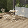 Lavish Home Folding Bistro Table & Chairs Set, Antique White