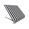 Awntech 3.38 ft. Dallas Retro Window & Entry Awning, Black & White - 44 x 24 in.