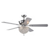 Warehouse of Tiffany CFL-8176REMO-CHA 52 in. Swarna 5-Blade Lighted Ceiling Fan with Crystal Bowl Chandelier Chrome