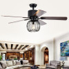 Warehouse of Tiffany CFL-8388REMO-A 52 in. Aguano Lighted Ceiling Fan Black