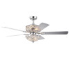Warehouse of Tiffany CFL-8370REMO-CH 52 in. Catalina 5-Blade Crystal Ceiling Fan Chrome