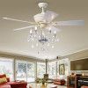 Warehouse of Tiffany 26 in. Havorand 5-Light Indoor Hand Pull Chain Ceiling Fan White