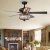 Warehouse of Tiffany CFL-8306REMO-BL 52.4 in. Chrysaor Indoor Remote Controlled Ceiling Fan with Light Kit Black